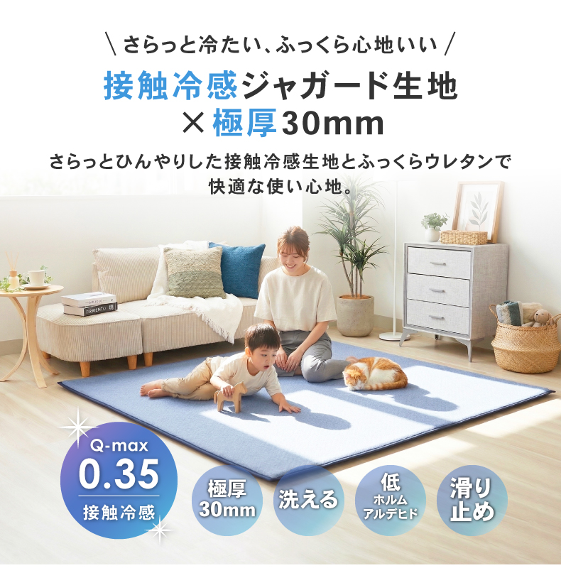 極厚冷感ラグ マナクールモダン