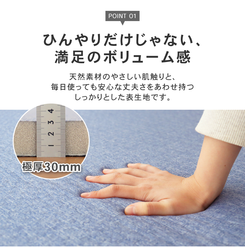 極厚冷感ラグ マナクールモダンの機能