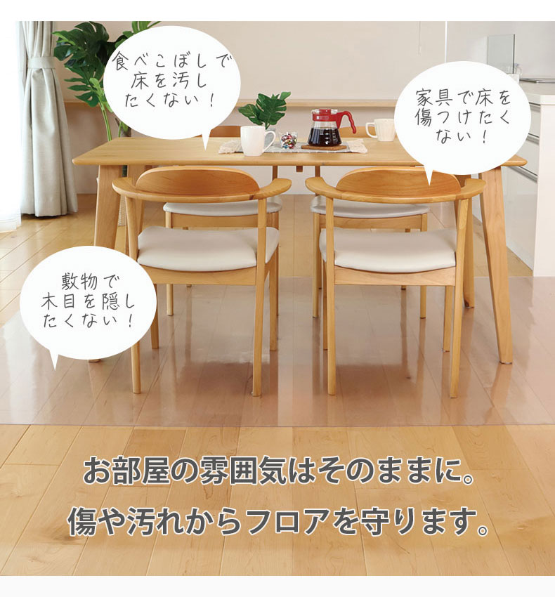自由に切れるPVCマット クリアの機能