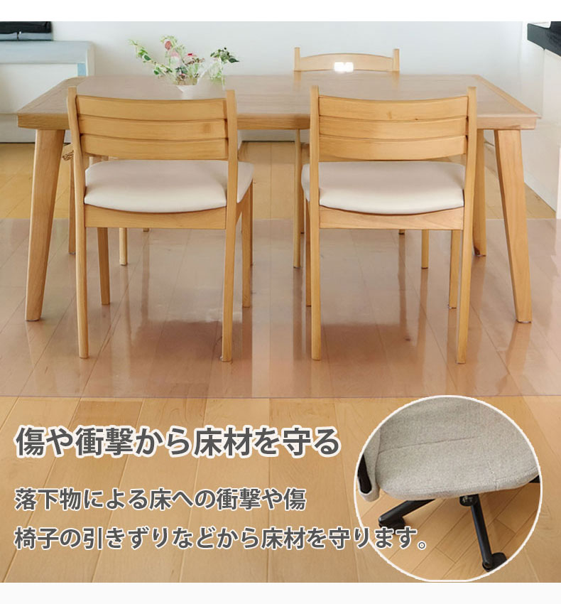 自由に切れるPVCマット クリアの機能
