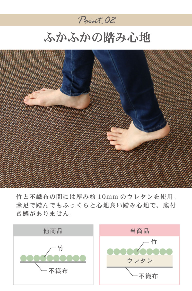 竹ラグ グラハムの機能