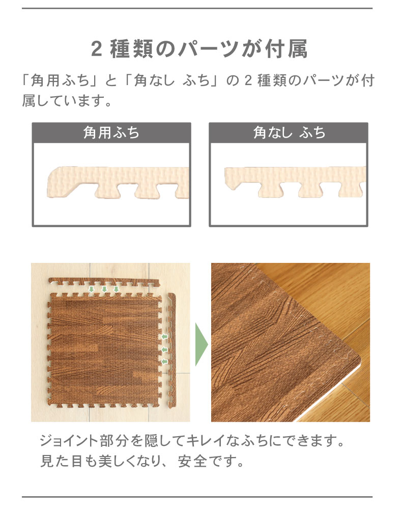 約2畳 36枚セット 30x30 木目調 ジョイントマット | マナベ