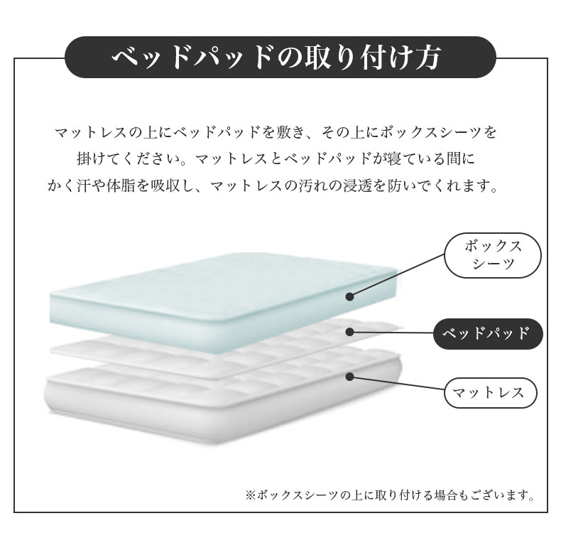 洗える 羊毛100％ベッドパッド2の機能