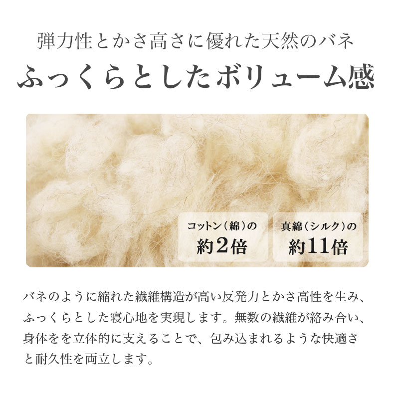 洗える 羊毛100％ベッドパッド2の機能