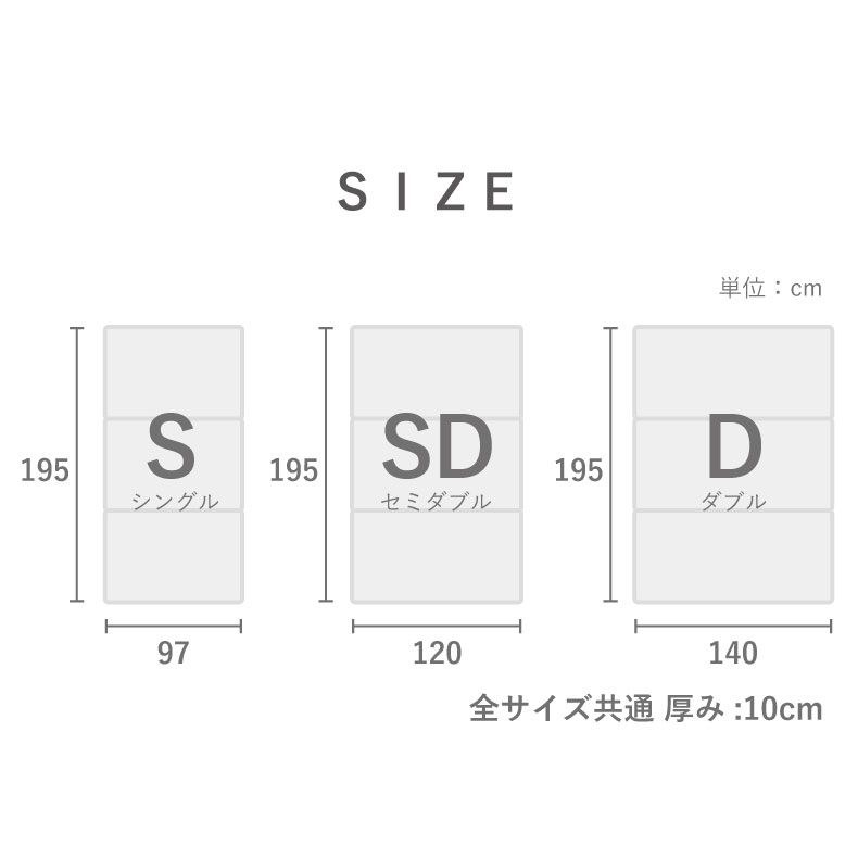 高反発マットレス バリュー2のサイズ1