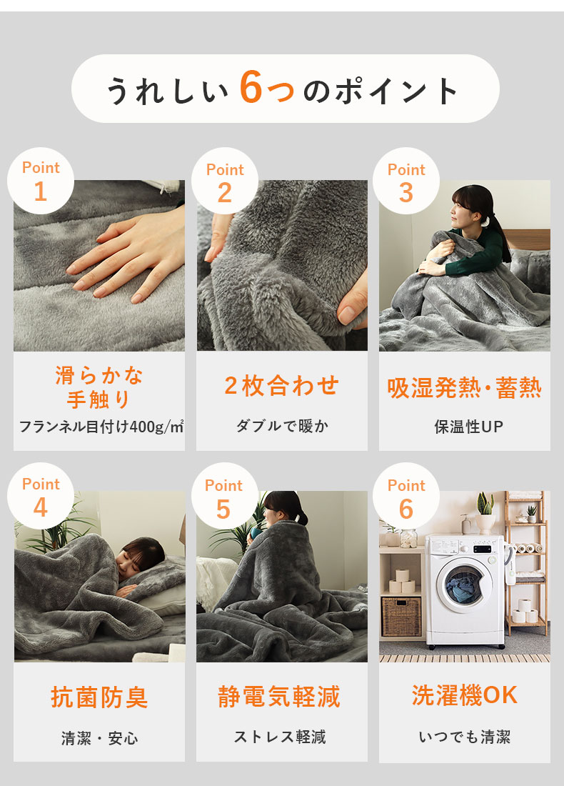 2枚合わせ毛布 マナヒートプラススーパーの機能