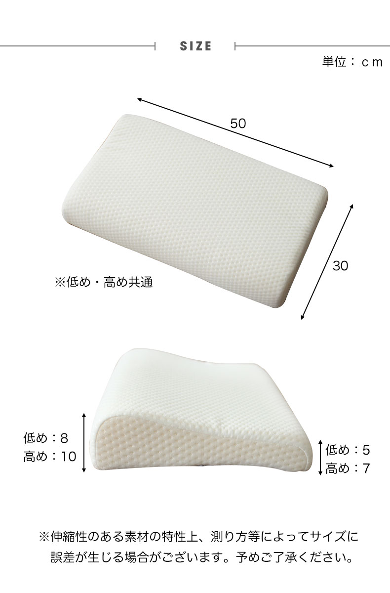 30ｘ50 頸椎型モールド低反発枕のサイズ1