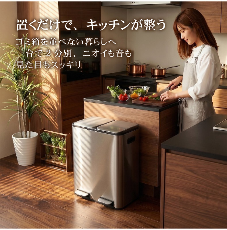 60L ステンレス 分別ダストボックス レクトの機能