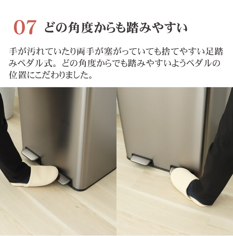 60L ステンレス 分別ダストボックス レクトの機能
