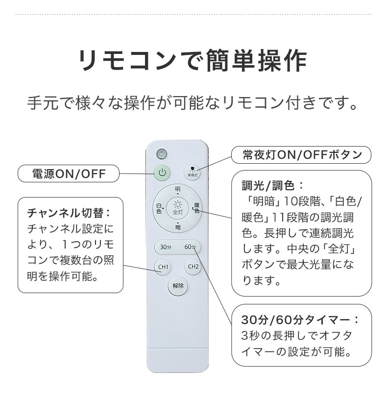 LEDシーリングライト 8畳フラット アリエスの機能