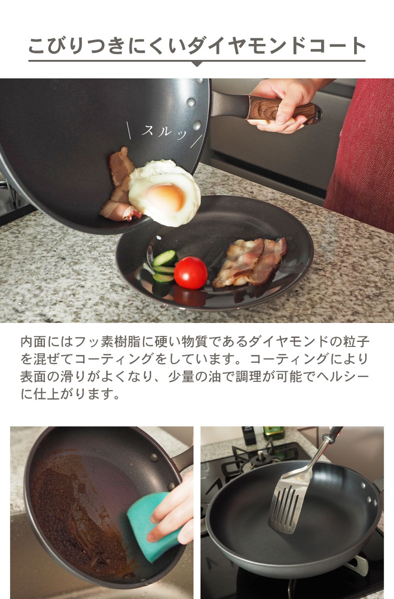 ガス火・IH対応 26cm フライパン ソフィスの機能