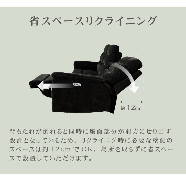 2人用 電動ソファ 本革 デュークの機能