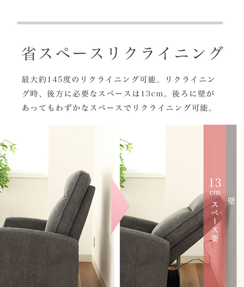 1人用電動ソファ フィールの機能