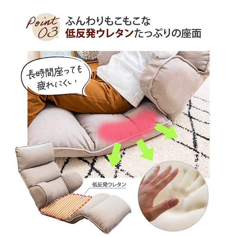 【通販限定】ハグする座椅子ロングタイプ ハピットの機能