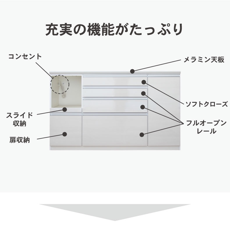 幅160cmカウンター 奥行49-高さ96 バーダック2の機能