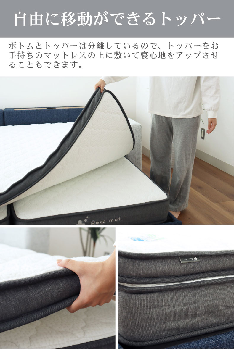 キングサイズ布床板recoマットソフトトッパー付き アドリアの機能