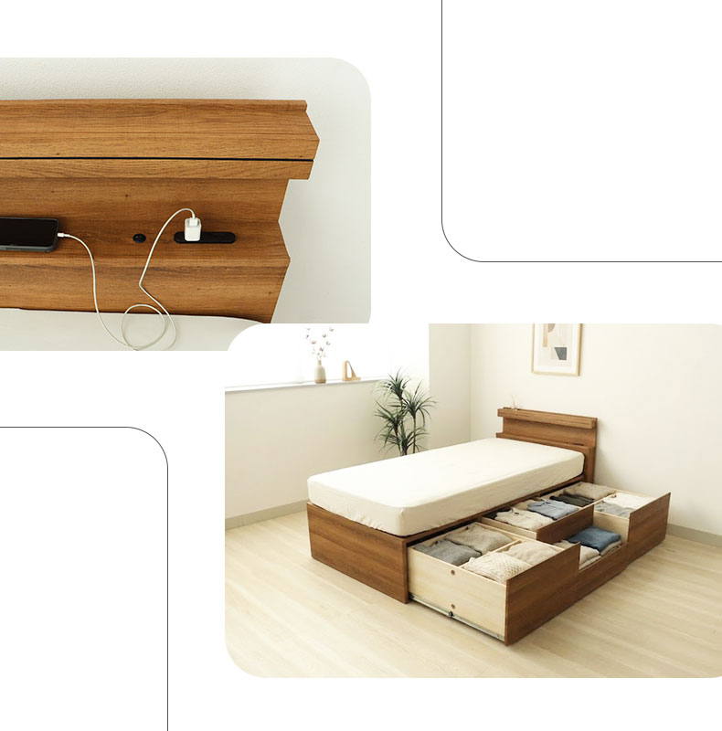 チェストベッドフレーム フローレスの機能