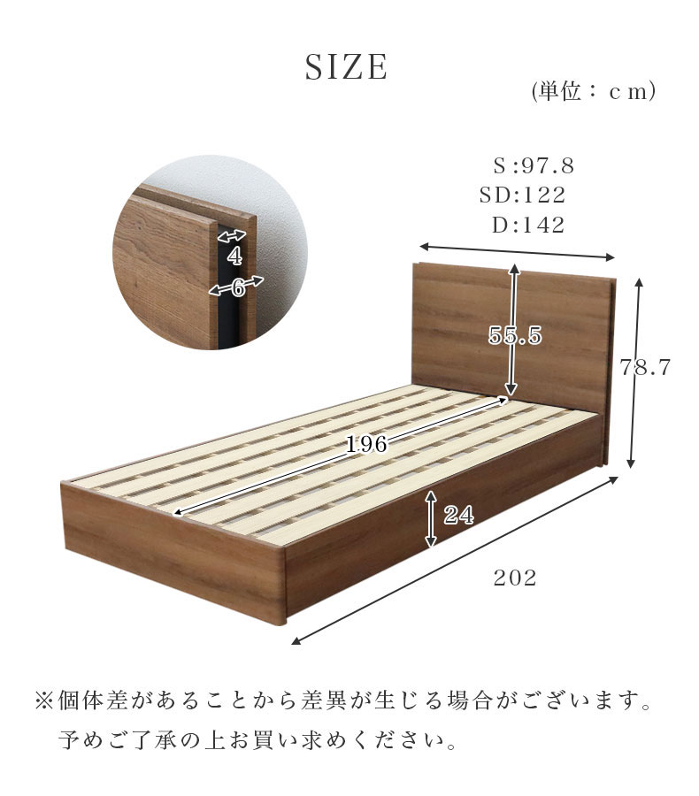 ベッド MIチョイス2 すのこ床板&ステーション ベリングのサイズ1