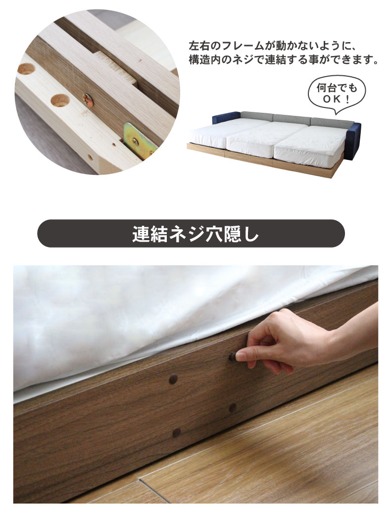 S ベッド すのこ床板&フット有&コンセント無 アドリアの機能