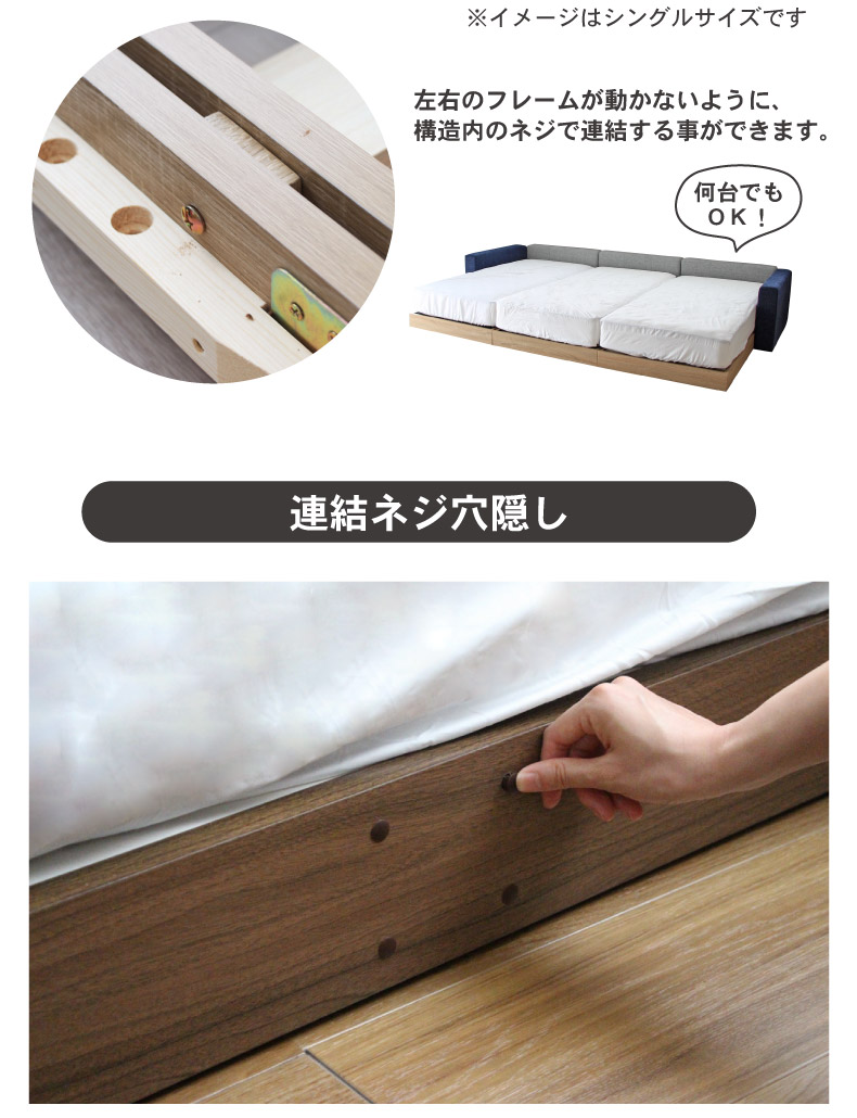 D ベッド すのこ床板 アドリアの機能