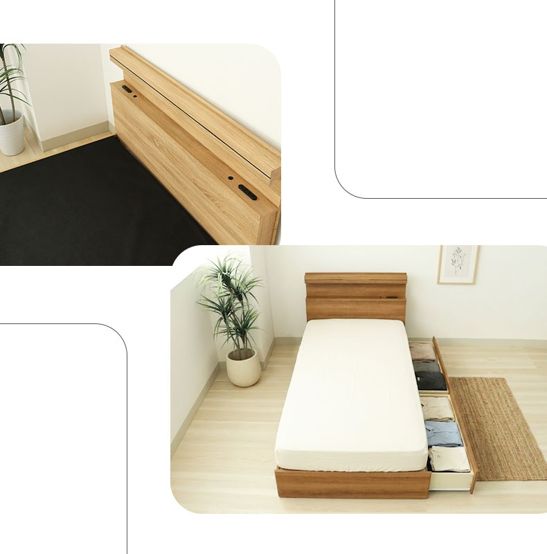ベッドフレーム すのこ床板&引出 フローレスの機能