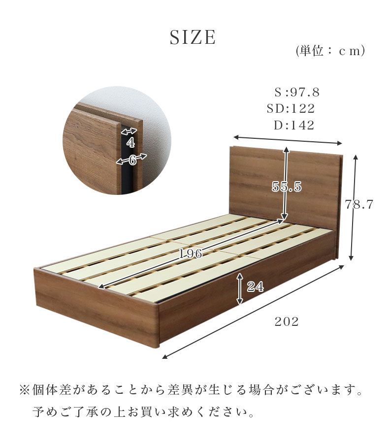 ベッド MIチョイス2 すのこ床板&ステーション ベリングのサイズ1