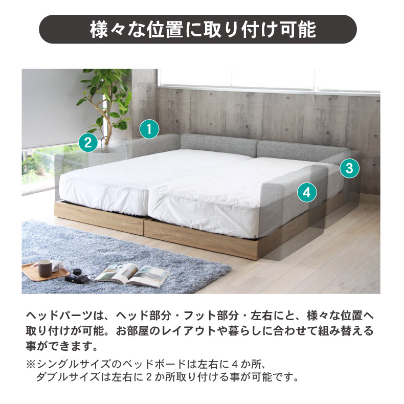 S ベッド ハイタイプ ヘッドボード(コンセント有)単品 アドリアの機能