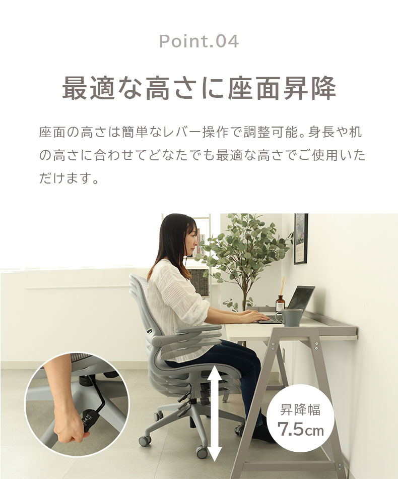 ワークチェア ウィングの機能