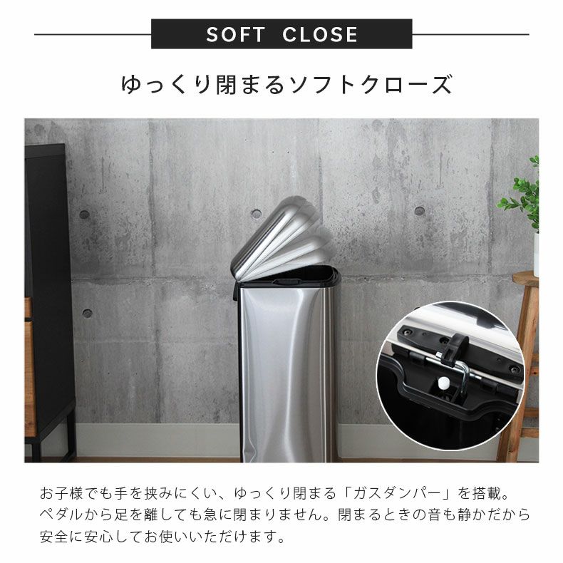 ダストボックス ゴミ箱 40L ステンレス ポリプロピレン 足元ペダル付き