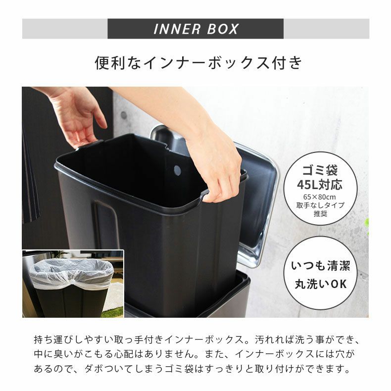 ゴミ箱・ダストボックス | 50Ｌ ゴミ箱 ステンレス ダストボックス ペダル付き ふた付き キッチン フラットランド