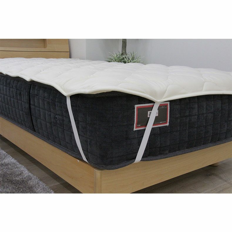 敷きパッド・ベッドパッド | セミダブル 洗える 羊毛混 ベッドパット 吸湿 放湿 抗菌 防ダニ 強化ゴム