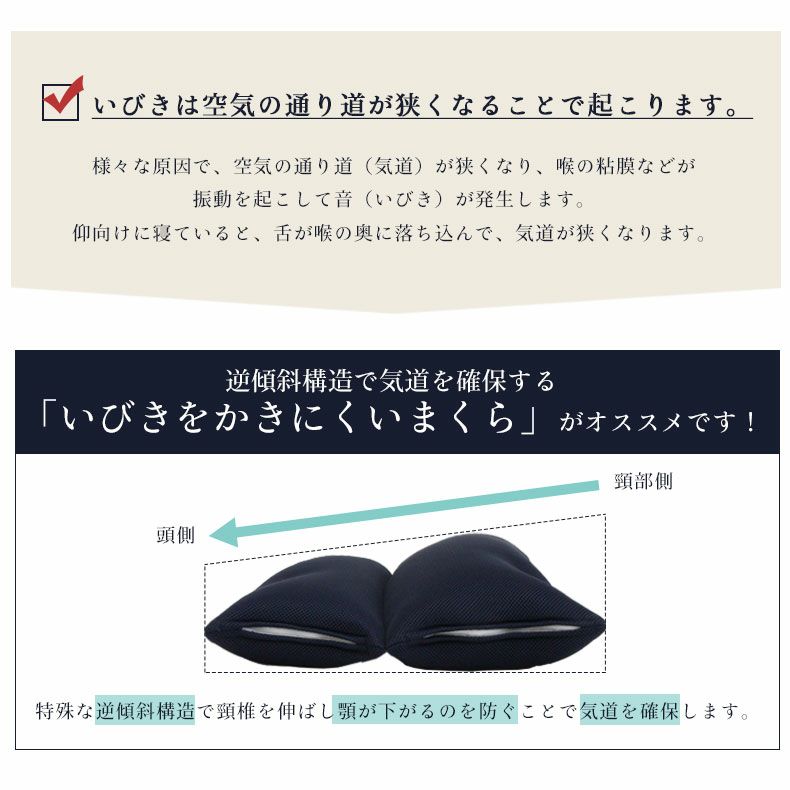 まくら | 43x63 枕 いびきをかきにくいまくら 高さ調整可能