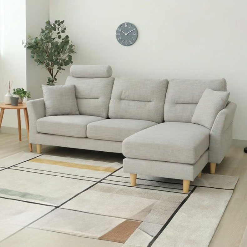 大塚家具】 ソファ 3人掛け ツルン オットマン ヘッドレスト 付