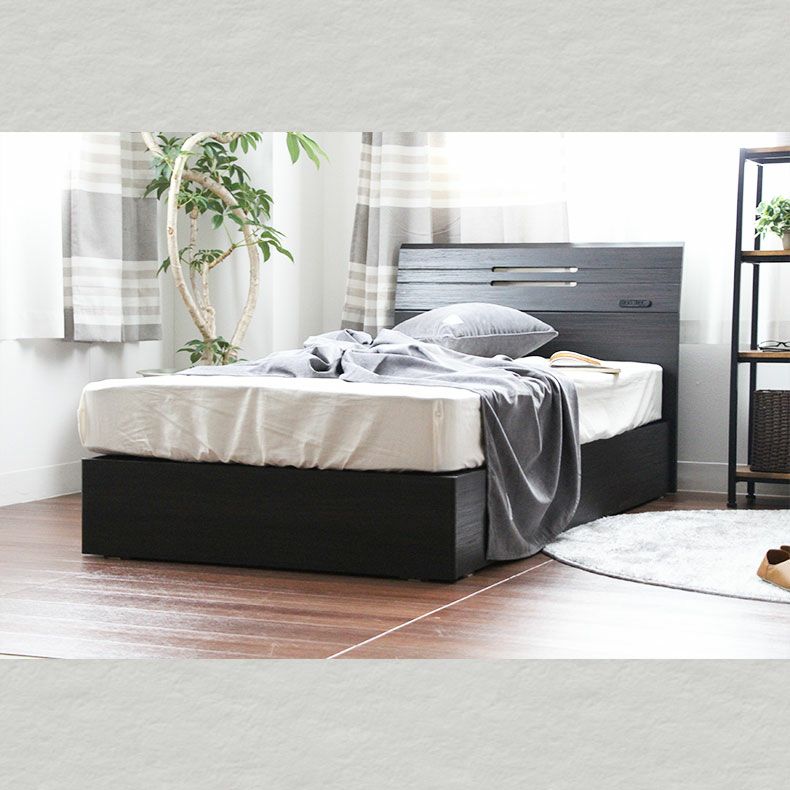 ベッドフレーム | 幅122cm　セミダブル ベッドフレーム コンセント付 布床板＆箱型 MIチョイス ユース