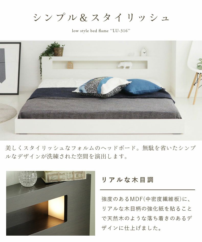 ベッドフレーム | 【通販限定】幅165cm　クイーン ベッド ローベッド ロータイプ ベッドフレーム すのこベッド フロアベッド LU-316