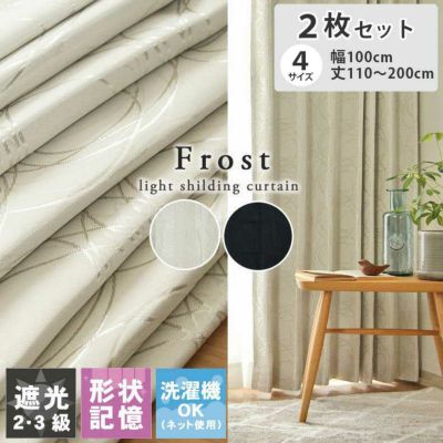 2枚入り  遮光 2枚入り 既製ドレープカーテン フロストのサムネイル