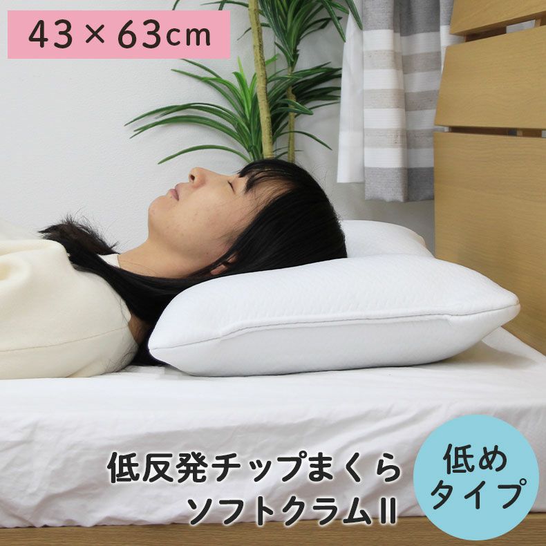 43x63 低反発チップ枕 低め ソフトクラム2のサムネイル