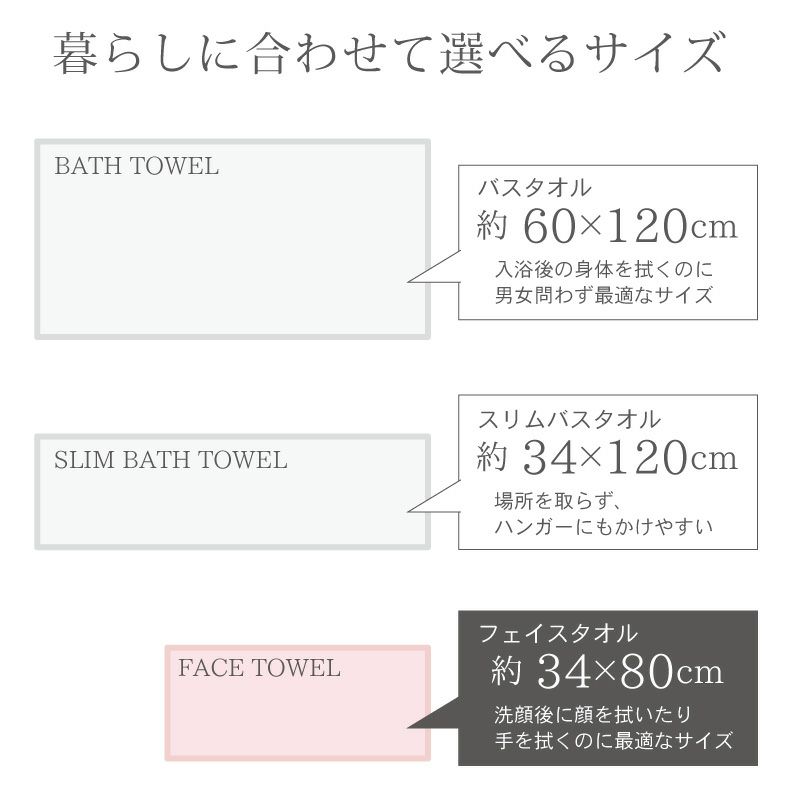 34x80フェイスタオル6枚セット マナカラー2