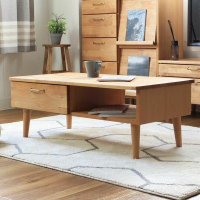 幅100 センターテーブル リビングテーブル 木製 収納スペース付き サラ2のサムネイル