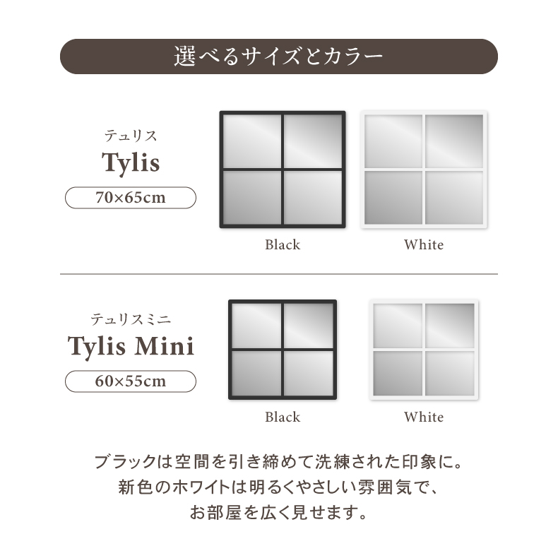 ミラー・コスメ収納 | ウォールミラー テュリス