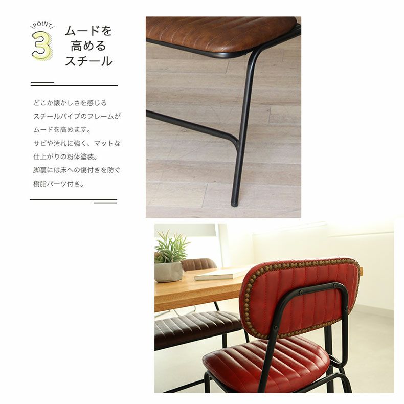 ダイニングチェア | ダイニングチェア おしゃれ レトロ レザー ララ