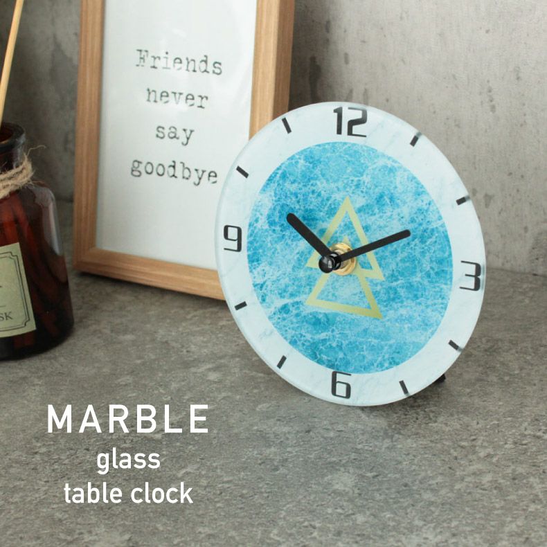 時計 | ガラス置時計 マーブル