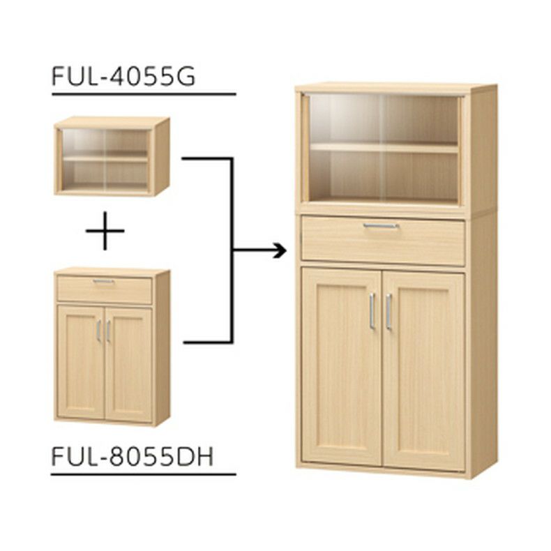 食器棚 | カップボード FUL-1255DGH ナチュラル フルニコ