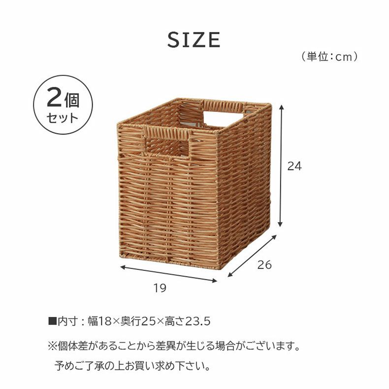 収納ボックス | 幅19cm 1926 PEチューブバスケット2個セット
