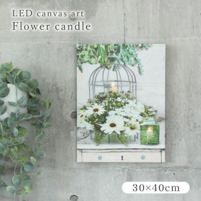 LEDキャンバスアート フラワーキャンドルのサムネイル