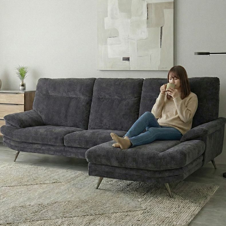 おしゃれなカウチソファ | カウチソファ 3人掛け おしゃれ 布 脚付き ゆったり エトナ