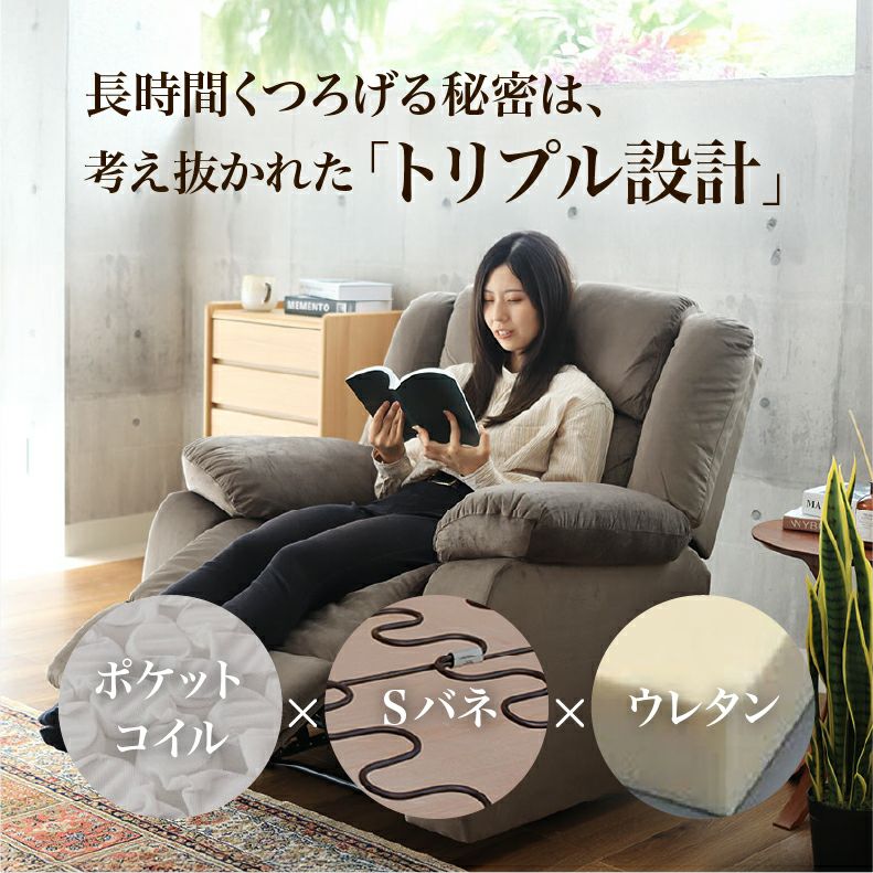 電動ソファ | 電動ソファー 1人掛け ベロア調 USBポート リクライニング クック