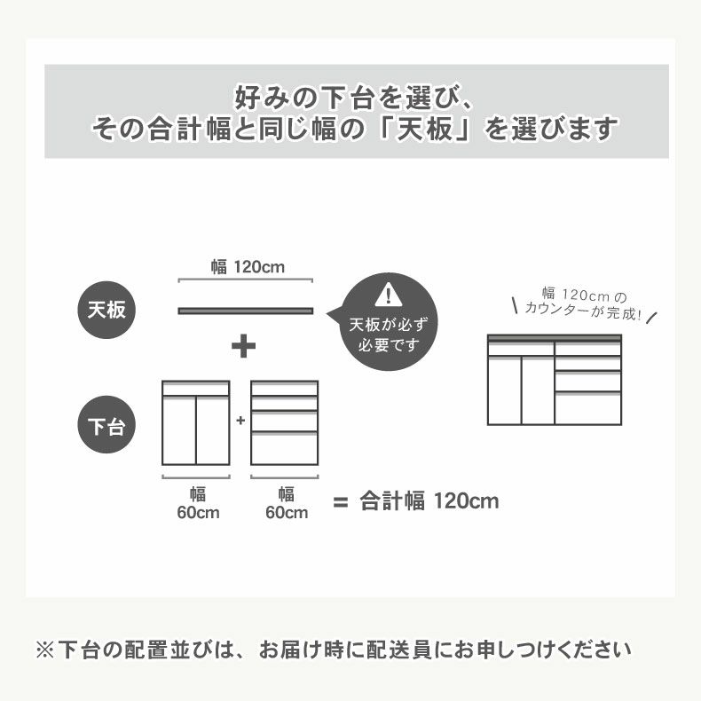 組み合わせ食器棚 | 幅60cm カウンタータイプ用天板 ネオ