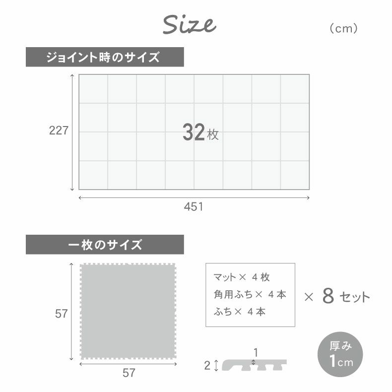 ジョイントマット | 約6畳 32枚セット 58ｘ58 ジョイントマット