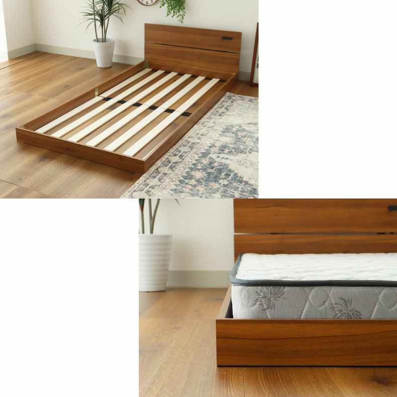 ベッドフレーム | 【数量限定】ベッドフレーム セミダブル フロアベッド ローベッド すのこ 北欧 おしゃれ ノルモ（フラット）